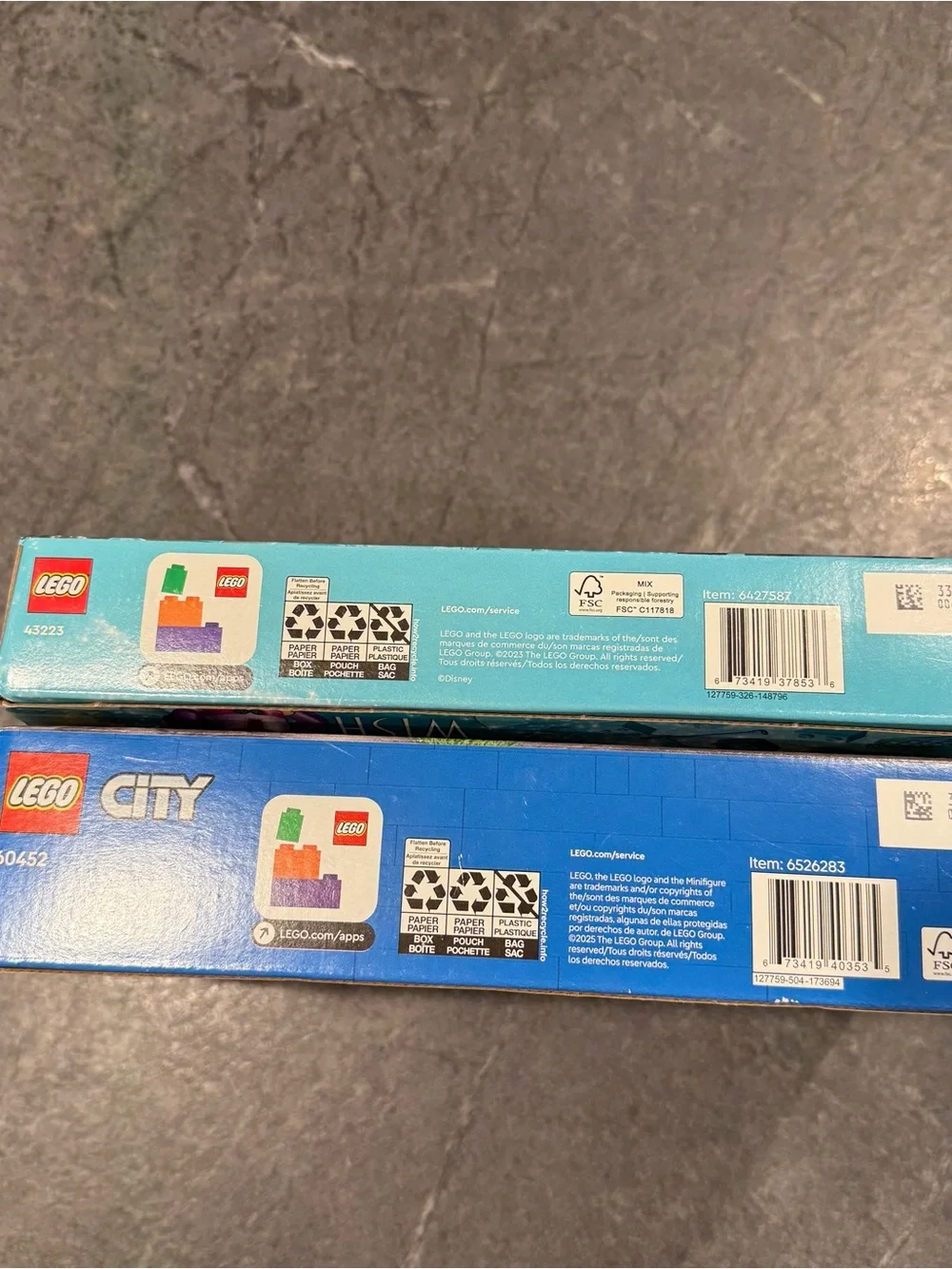 Lego NIB sealed bundle 43223 Disney Wish + 60452 building toys